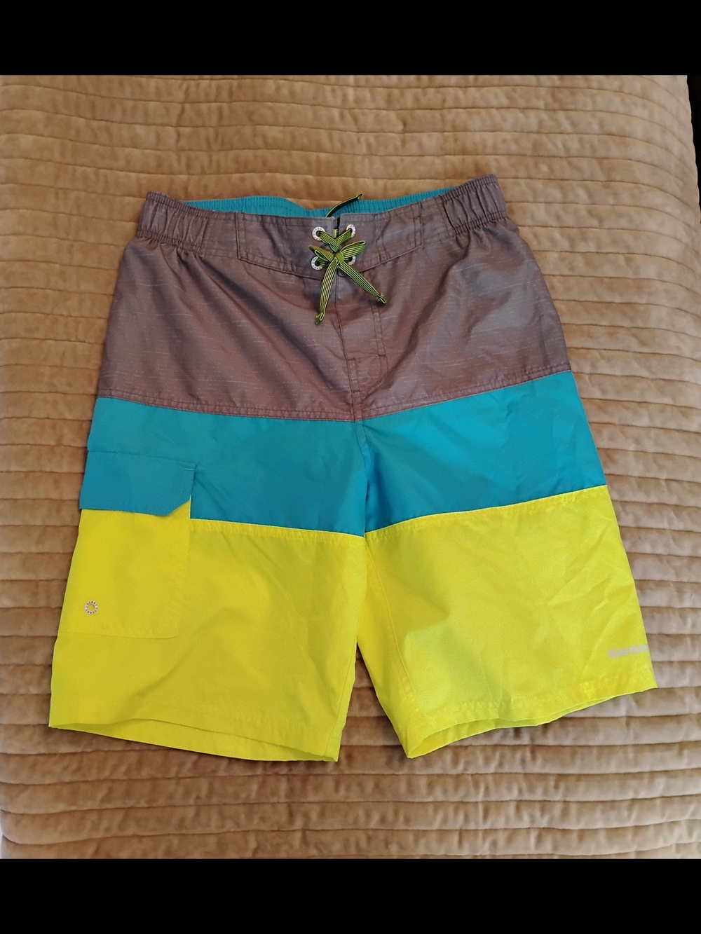 Gerry Weber Aqua Waist and Gray Shorts with Striped Drawcord